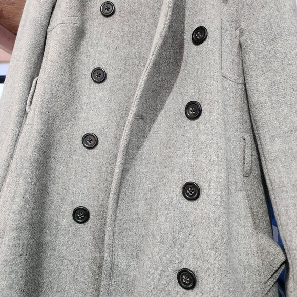 J.Crew Wool Blend Double-Breasted Coat Sz 2 – Gray Long Winter Jacket w/ Belt - Picture 4 of 11